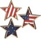 Set of 3 - 4th of July Decorations Wooden Stars (Red White Blue)